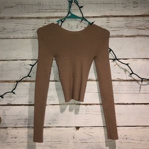 Tan crop top with strappy back